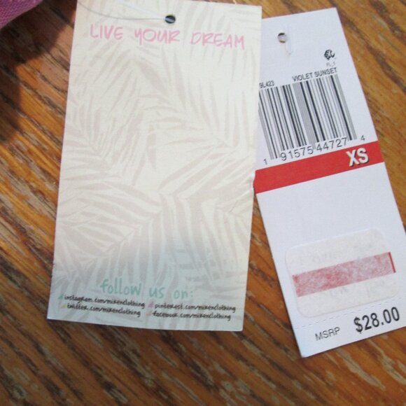 Miken Juniors' Cropped Velour Tank Top Cover-Up NWT Sz XS - Picture 6 of 8